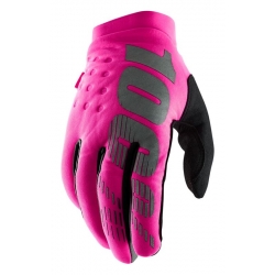 Rękawiczki 100% BRISKER Women's Glove neon pink black roz. L (długość dłoni 181-187 mm) (NEW)