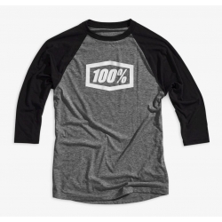 Koszulka męska 100% ESSENTIAL tech tee rękaw 3/4 grey black roz. L