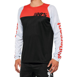 Koszulka męska 100% R-CORE Jersey długi rękaw black racer red roz. S (NEW 2022)
