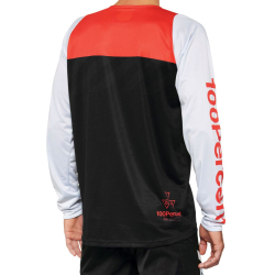 Koszulka męska 100% R-CORE Jersey długi rękaw black racer red roz. XL (NEW 2022)