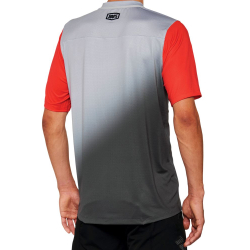 Koszulka męska 100% CELIUM Jersey krótki rękaw grey racer red roz. L