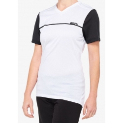 Koszulka damska 100% RIDECAMP Jersey krótki rękaw white black roz. S (NEW)