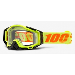 Gogle 100% RACECRAFT ATTACK YELLOW (Szyba Przezroczysta Anti-Fog, LT 88%-92% + 10 Zrywek)