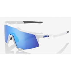 Okulary 100% SPEEDCRAFT Matte White - HiPER Blue Multilayer Mirror Lens (Szkła Niebieskie Lustrzane Wielowarstwowe, LT 1