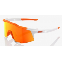 Okulary 100% SPEEDCRAFT Soft Tact Day Glo Orange/White - HiPER Red Multilayer Mirror Lens (Szkła Czerwone Lustrzane Wiel