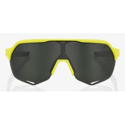 Okulary 100% S2 Soft Tact Banana - Grey Green Lens (Szkła Szaro Zielone, LT 12% + Szkła Przeźroczyste, LT 93%) (NEW)