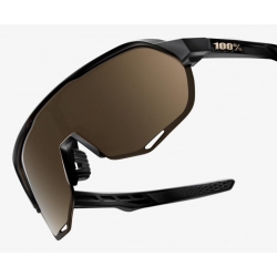 Okulary 100% S2 Matte Black - Soft Gold Lens (Szkła Złote, LT 10% + Szkła Przeźroczyste, LT 93%) (NEW)