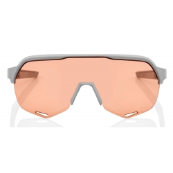 Okulary 100% S2 Soft Tact Stone Grey - HiPER Coral Lens (Szkła Koralowe, LT 52% + Szkła Przeźroczyste, LT 93%) (NEW)