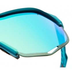 Okulary 100% S2 Peter Sagan LE Blue Topaz - Blue Topaz Multilayer Mirror Lens (Szkła Błękitne Lustrzane Wielowarstwowe, LT 14% + Szkła Przeźroczyste,