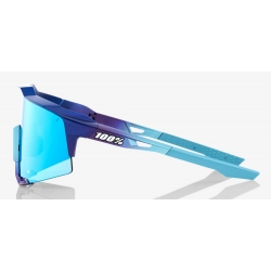 Okulary 100% SPEEDCRAFT Matte Metallic Into the Fade - Blue Topaz Multilayer Mirror Lens (Szkła Błękitne Lustrzane Wielowarstwowe, LT 14% + Szkła Prze