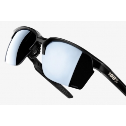 Okulary 100% SPORTCOUPE Matte Black - HiPER Silver Mirror Lens (Szkła Srebrne Lustrzane, LT 14% + Szkła Przeźroczyste, LT 93%) (NEW)