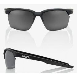 Okulary 100% SPORTCOUPE Soft Tact Black - Smoke Lens (Szkła Czarne Smoke, LT 12% + Szkła Przeźroczyste, LT 93%) (NEW)