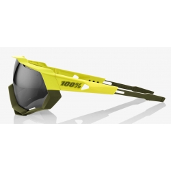 Okulary 100% SPEEDTRAP Soft Tact Banana - Black Mirror Lens (Szkła Czarne Lustrzane, LT 11% + Szkła Przeźroczyste, LT 93%) (NEW)