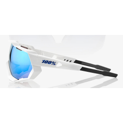 Okulary 100% SPEEDTRAP Matte White - HiPER Blue Multilayer Mirror Lens (Szkła Niebieskie Lustrzane Wielowarstwowe LT 13% + Szkła Przeźroczyste LT 93%)