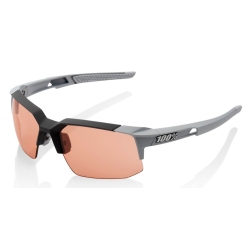 Okulary 100% SPEEDCOUPE Soft Tact Stone Grey - HiPER Coral Lens (Szkła Koralowe, LT 52% + Szkła Przeźroczyste, LT 93%) (