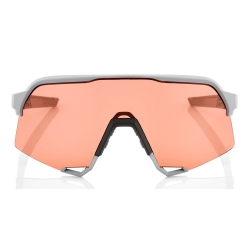 Okulary 100% S3 Soft Tact Stone Grey - HiPER Coral Lens (Szkła Koralowe, przepuszczalność światła 52% + Szkła Przeźroczyste, LT 93%) (NEW)