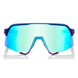 Okulary 100% S3 Matte Metallic Into the Fade - Blue Topaz Multilayer Mirror Lens (Szkła Błękitne Lustrzane Wielowarstwowe, LT 14% + Szkła Przeźroczyst