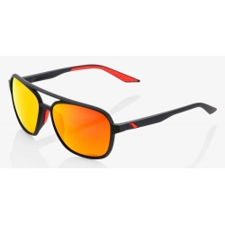 Okulary 100% KASIA Soft Tact Black - HiPER Red Multilayer Mirror Lens (Szkła Czerwone Lustrzane Wielowarstwowe, LT 22%)
