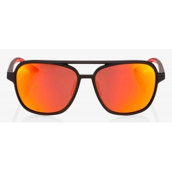 Okulary 100% KASIA Soft Tact Black - HiPER Red Multilayer Mirror Lens (Szkła Czerwone Lustrzane Wielowarstwowe, LT 22%) (NEW)