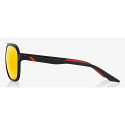 Okulary 100% KASIA Soft Tact Black - HiPER Red Multilayer Mirror Lens (Szkła Czerwone Lustrzane Wielowarstwowe, LT 22%) (NEW)